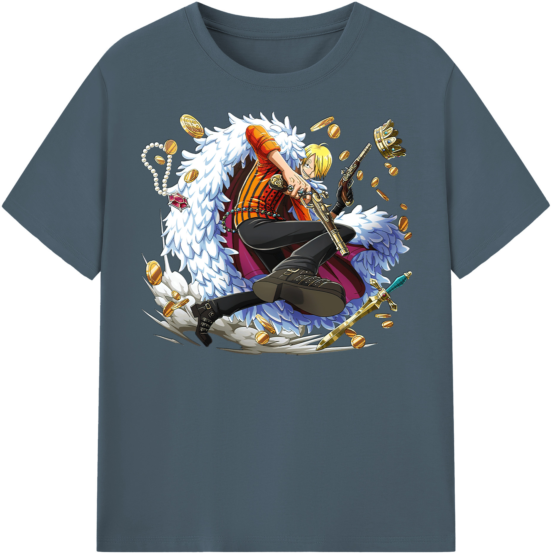 ワンピース サンジ ONE PIECE Sanji 綿100％半袖Tシャツ（フロントプリント）